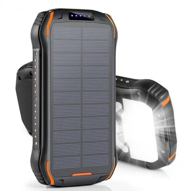 High Quality Popular IP66 waterproof solar Qi wireless power bank 26800mAh type-c Solar Phone Charger with 18 LEDs Flashlight for Phones
