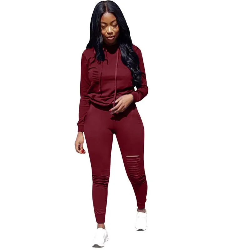 BKLD Sexy Hollow Out 2 Two Piece Outfits 2020 Autumn Winter Casual