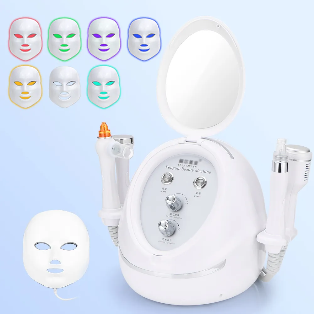 5 en 1 Microdermabrasion Acné Blackhead Removal Ultrasonic Dermabrasion Machine with LED Mask Skin Lifting Spa Beauty Device