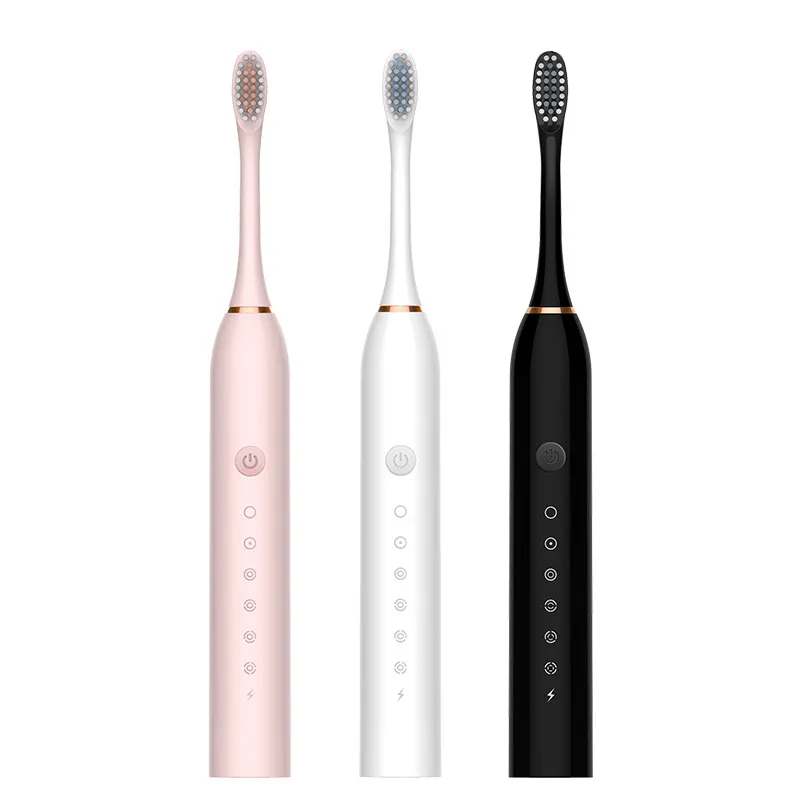 New electric toothbrush, 6-speed sonic vibration, adult household soft hair USB rechargeable waterproof children electric toothbrush