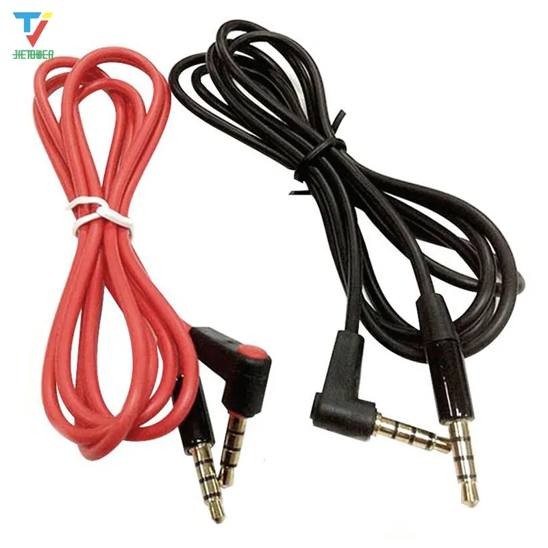 1,2 м 4 фута красного цвета 3,5 мм мужского до мужчин на 90 градусов правого угла аудио -удлинительного кабеля для телефона MP3 MP4 Динамик