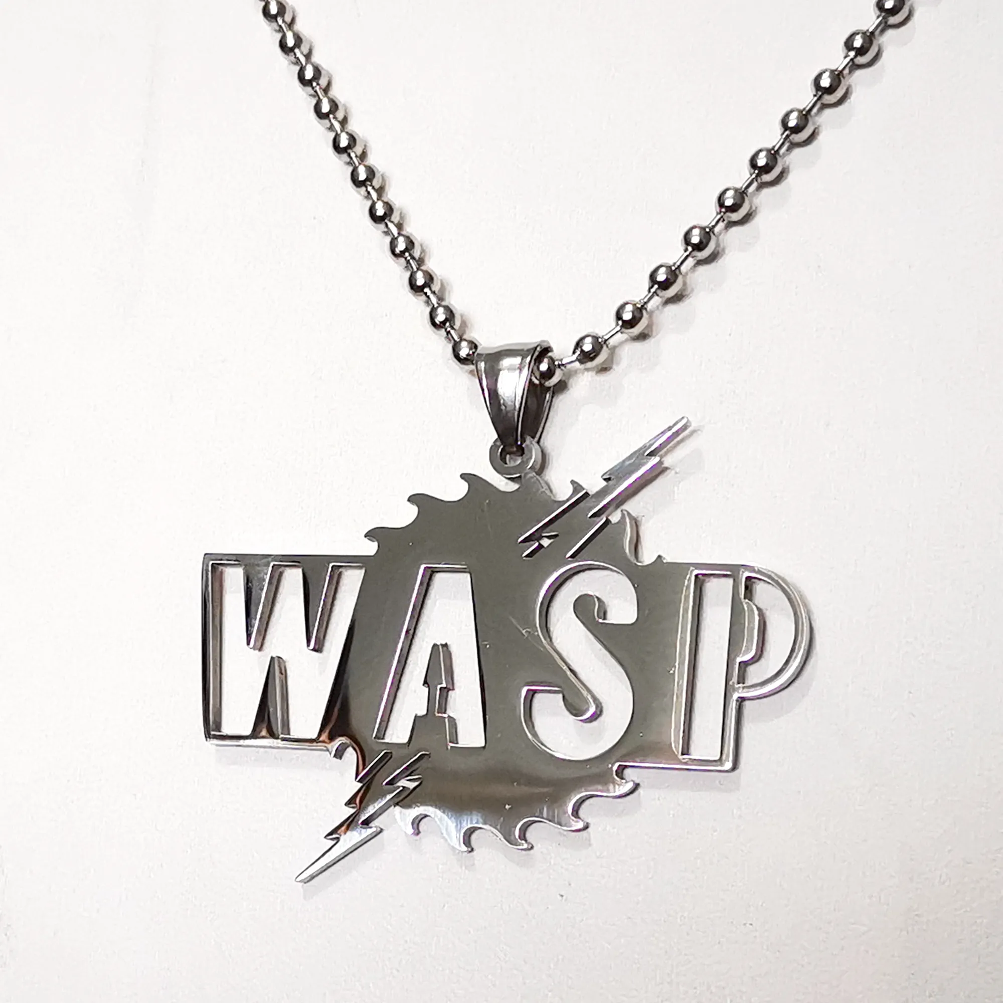 Large WASP Polished Stainless Steel CHARMS pendant fashion hip-hop punk boys jewelry necklace ball chain 30inch ICP Twiztid