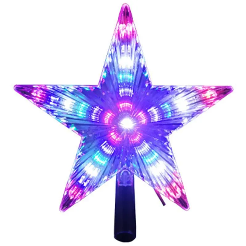 Semester Julgran Top Färgbyte Fem-spetsig Star Light Outdoor Garden Decoration Tree Top Multifunktionella LED-lampor