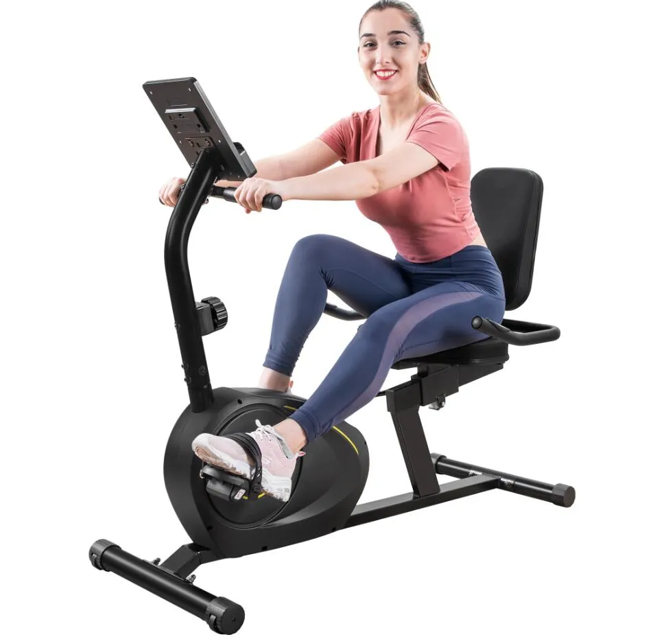 Ligcentief hometrainer met 8-level weerstand Bluetooth-monitor Eenvoudig verstelbare stoel 380 lb gewicht capaciteit MS193107BAA