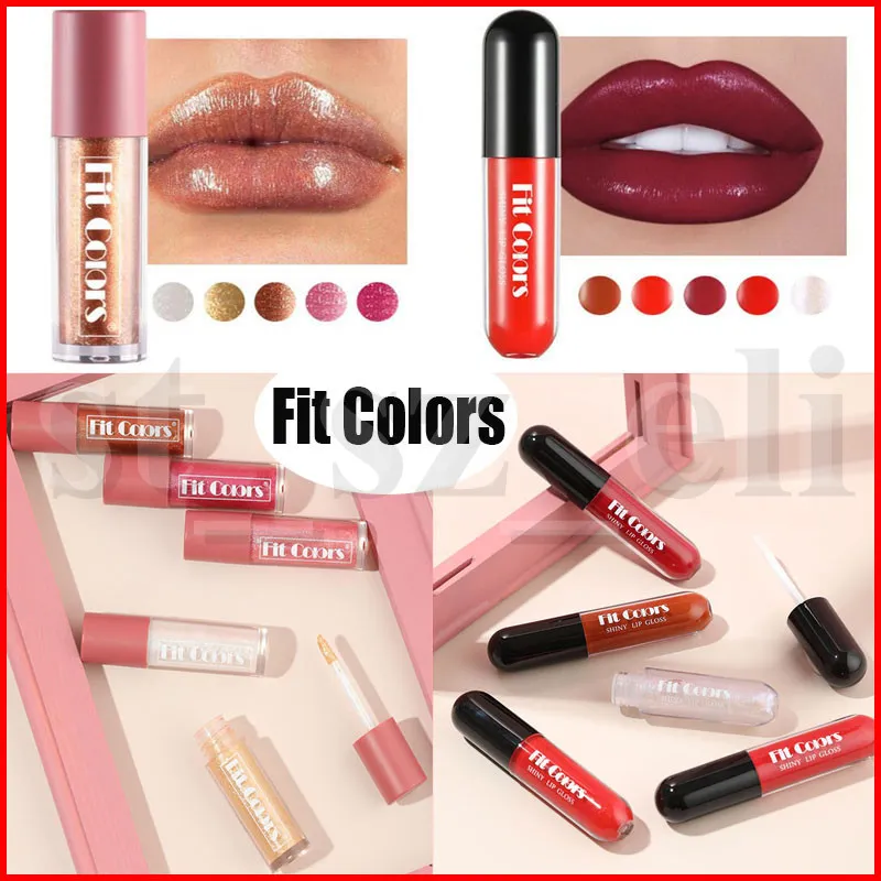 Fit Colors Lip Makeup Shine Velvet Flytande läppstift Glitter Star Lip Gloss LipGloss set 10 färger