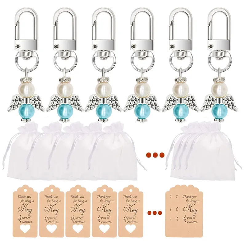 10pcs/lot Angel Key Chain Keyring Pendant For Baby Shower Birthday Wedding Banquet Party Favors Gift Supplies Ornaments