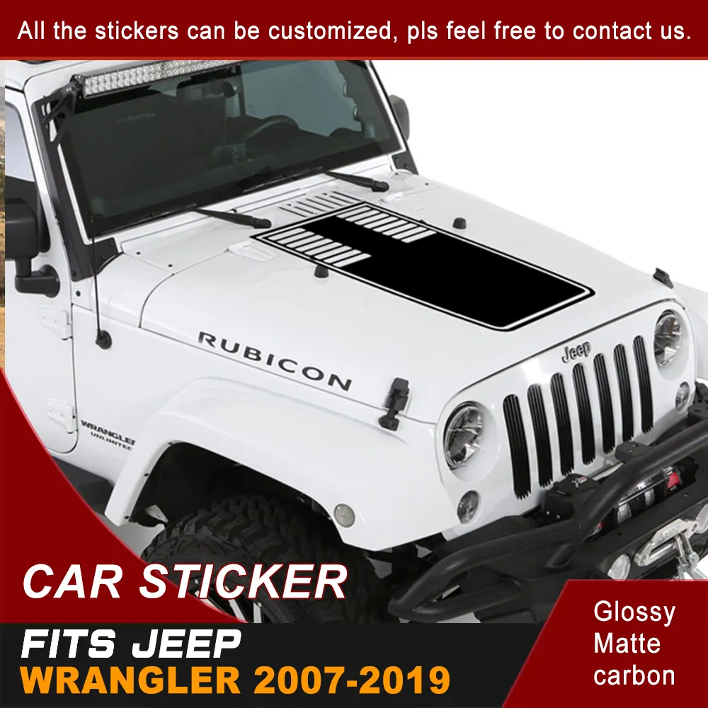 Car Stickers Car Hood Bonnet Stripe Graphic Vinyl Modified Decoration Car  Decals Custom Fit For Jeep Wrangler 2007 2019 From Modified_club, $13.57