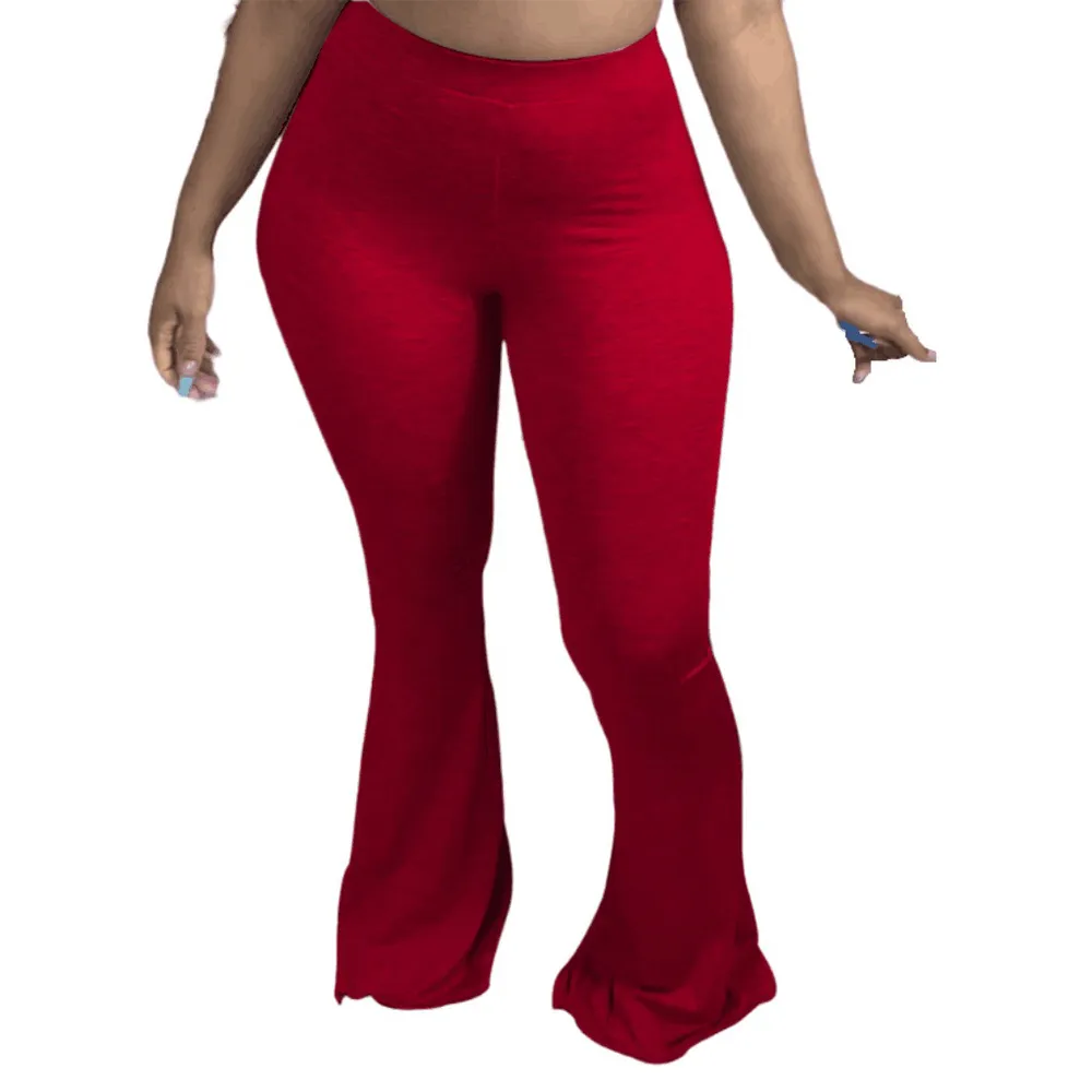 Red High Waist Super Stretch Disco Bell Bottom Pants