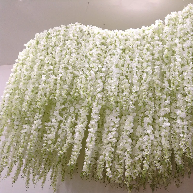 30cm/60cm/90cm/120cm Artificial Flower String Encryption Hydrangea Wisteria Vine for Wedding Centerpieces Decorations 100pcs lot
