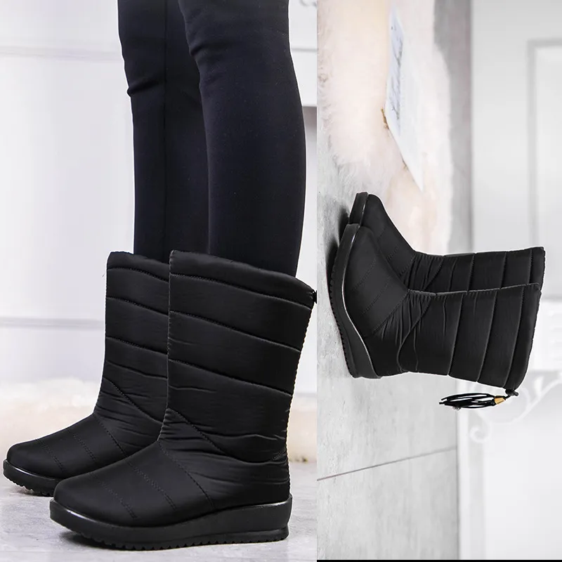 Women's winter boots lined waterproof warm plush short Women's winter boots lined waterproof warm plush short