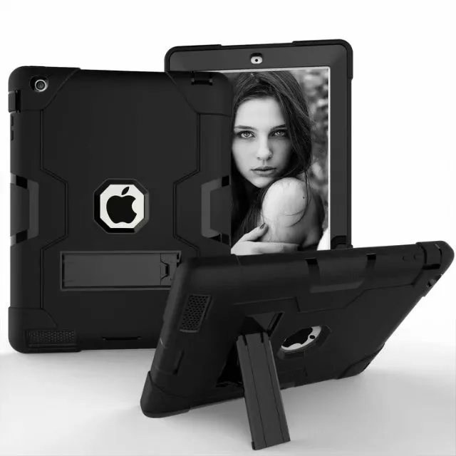 Robuste, résistant aux chocs, durable, protection robuste contre les chutes, béquille de protection pour iPad 2 3 4 (ancien modèle) 9.7, iPad 2, iPad 3e génération, iPad 4e