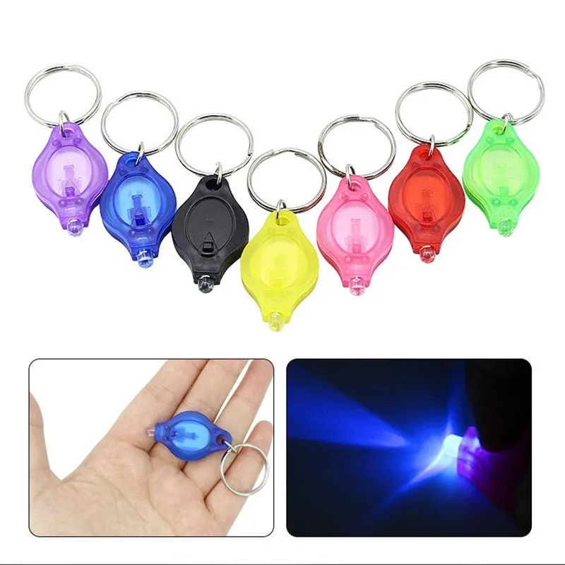 Mini-Taschenlampe, Schlüsselanhänger, Ring, PK-Schlüsselanhänger, weiße Lichter, UV-LED-Glühbirnen, Mikro-Schlüsselanhänger, Taschenlampenlampe