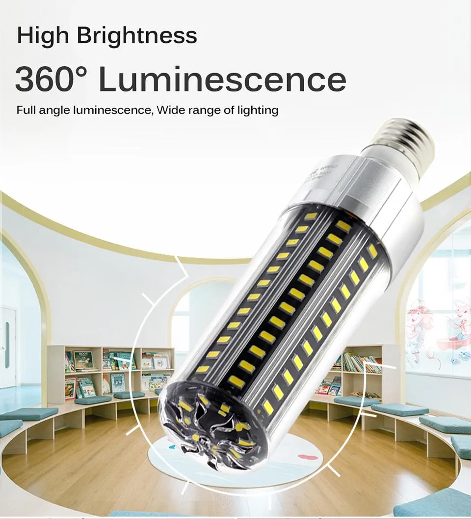 LED Cornlampor Super Bright 25W 50W 110V 220V 5730 LED-glödlampa i fläkt Inga flimmerbelysningslampor