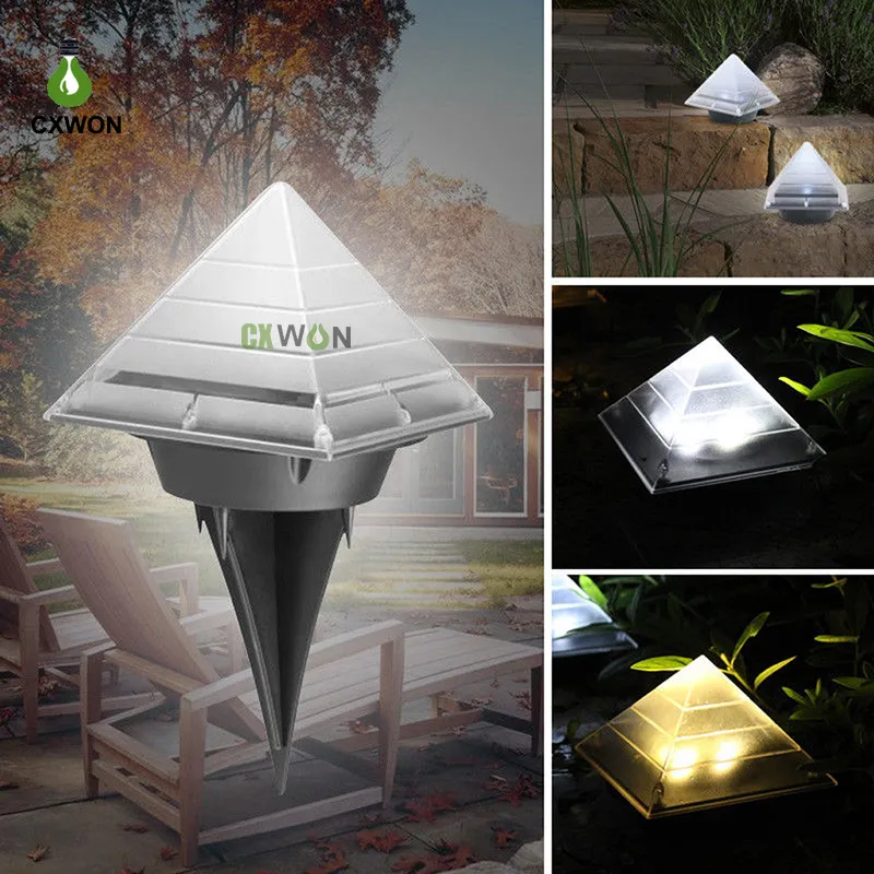 Pyramid Solar Lamp Outdoor Waterdicht Licht LED LED ADMIDDELEN VOOR LANDBADE WARD LANDSCHAP PATH ZONLICHT