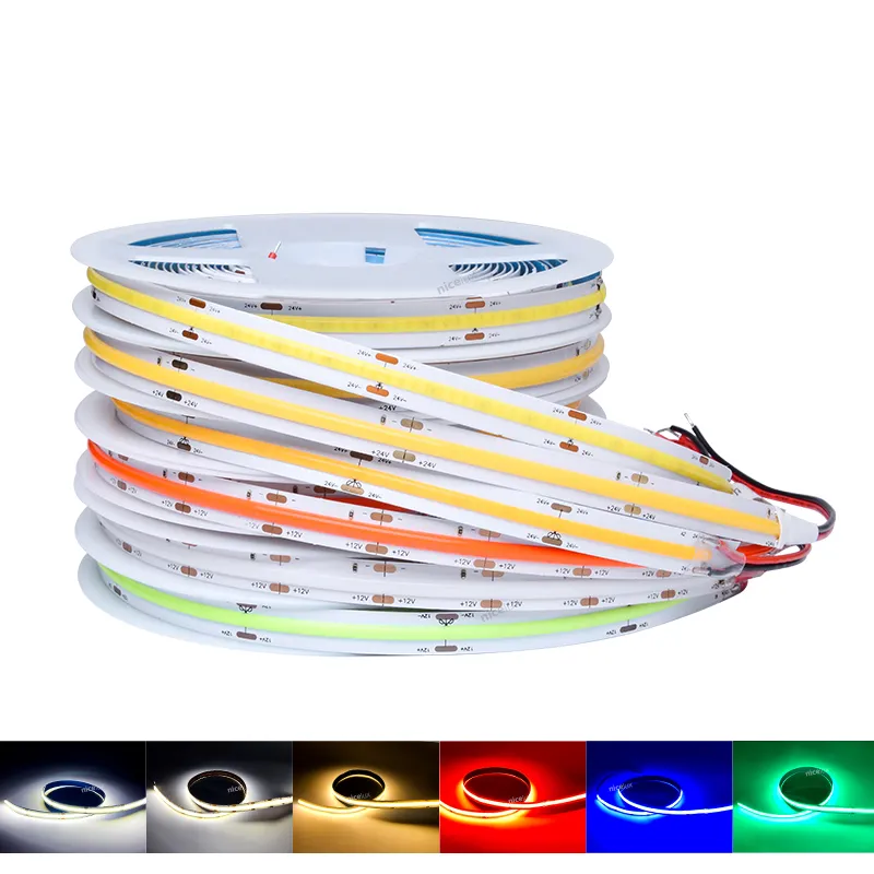 1M-10M DC24V COB LED Strip Light High Density Soft Linear Flexible