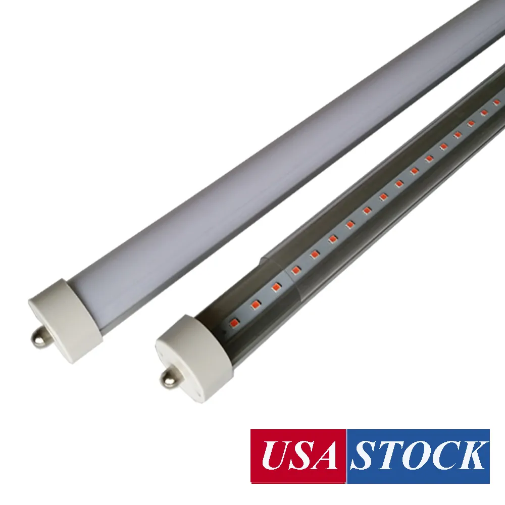 USA Stock R17D Tubos LED T8 Tubo LED de 8 pies AC85-277V 45W 6000-6500K Pin doble SMD2835 Enfriador de puerta