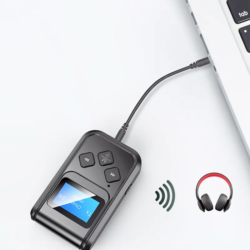 Émetteur-récepteur Bluetooth pour TV PC - Adaptateur audio Tensun 3,5 mm avec écran d'affichage, stéréo AUX RCA à faible latence