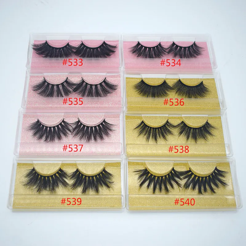 5D 20-25mm 3D Vison Cils 8 styles Maquillage des yeux Vison Faux cils Doux Naturel Épais Faux Cils 3D Eye Lashes Extension Beauté Outils