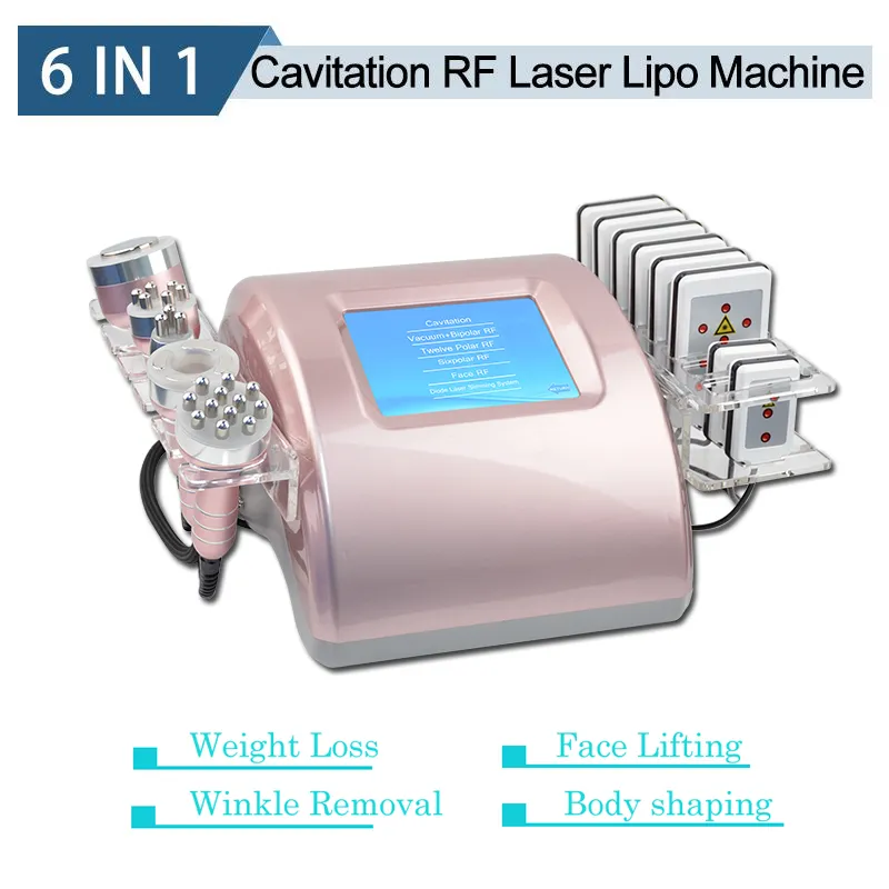 Laser lipo machine for home use body slimming equipment radio frequency therapy ultrasonic cavitation fat reduction machine
