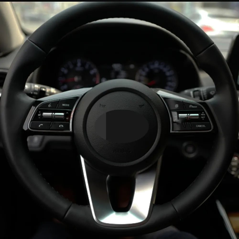 Cobertura de volante de carro diy fibra de carbono couro preto para Kia K5 Optima 2019 Cee'd Ceed 2019 Forte Cerato AU 2018332V