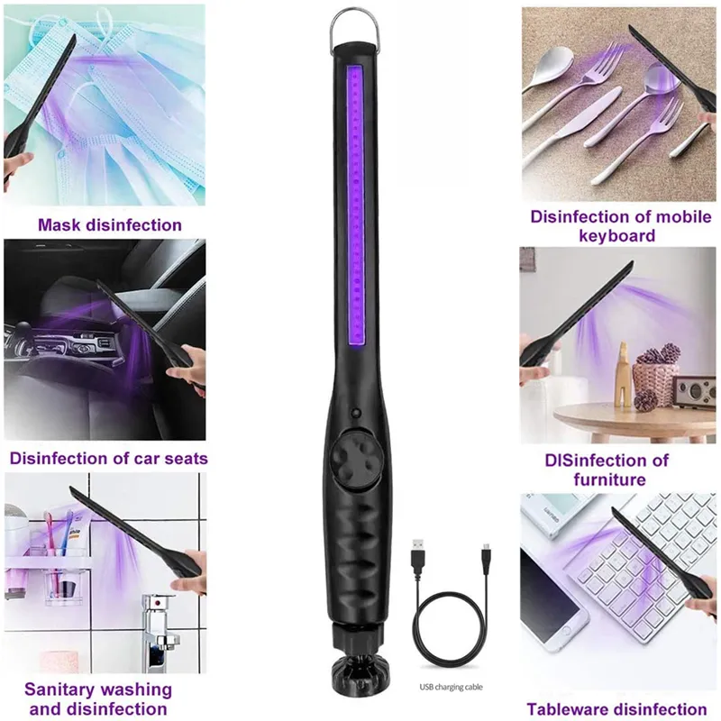 Poignée de lumière Stérilisateur de désinfection UV Portable pour le bureau de la maison Germicidal Quartz Ultraviolet Bacterium Désinfect Lampe UV