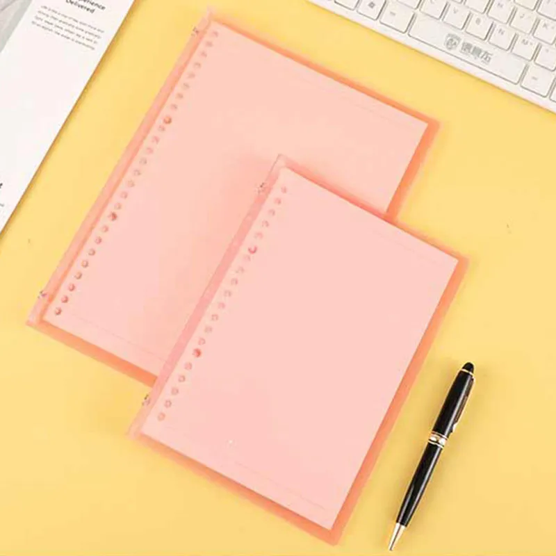Frosted Transparent Cewka Notebook Office School PP A5 / B5 Metalowe Kolorowe Loose-Leaf Notebook Cienkie zdejmowane Wodoodporne CovernotNotepad VT1467