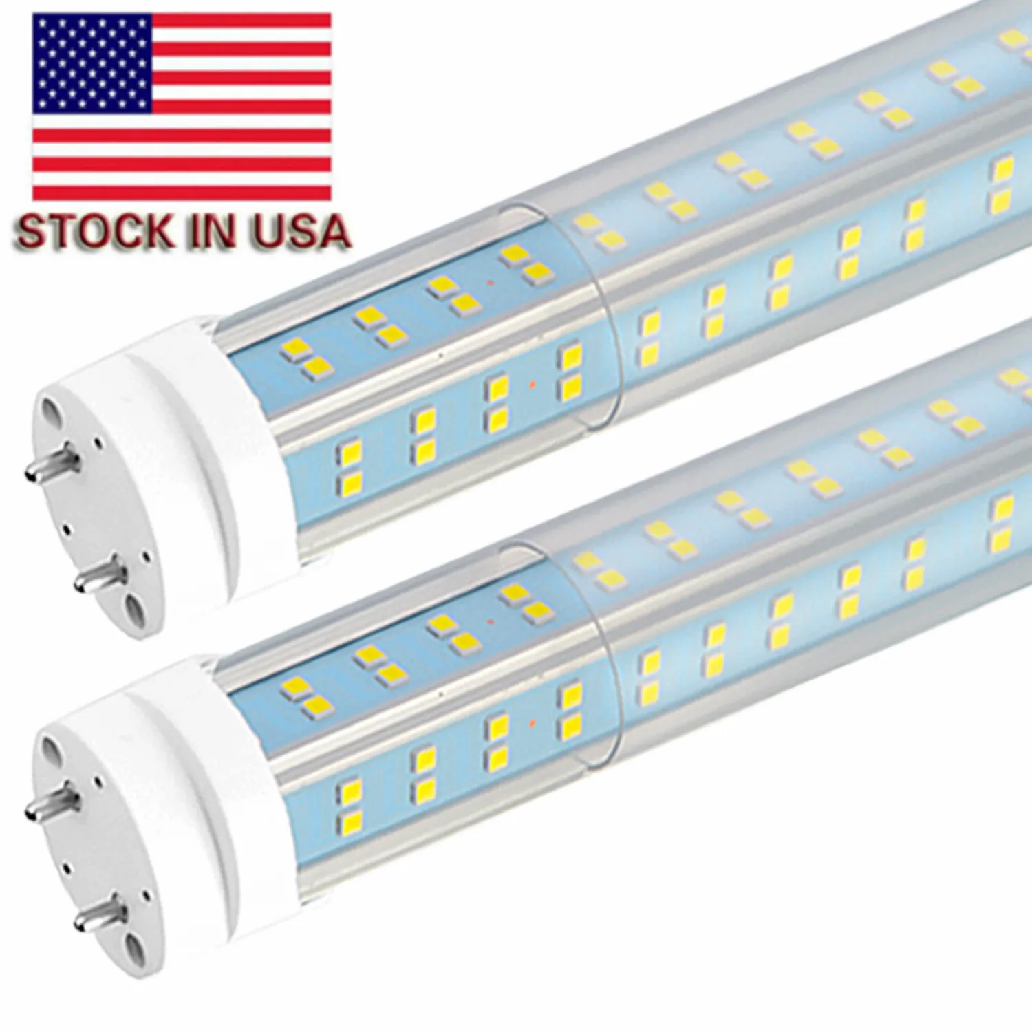 Tubos de luz LED 25pcs-T8, lâmpadas LED de 4 pés 60 W, lado duplo em forma de V 4 fileiras, lâmpadas de substituição LED T10 T12 para luminária fluorescente de 4 pés