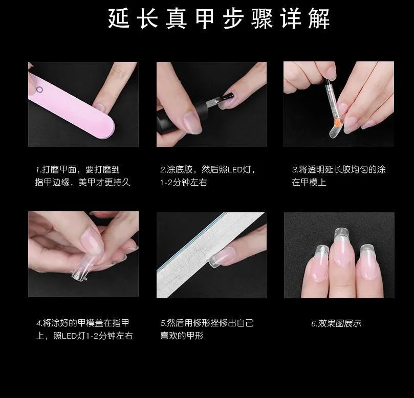 Nail Piece of Magic Nail Tips with Scale Crystal Nail Art Acrylic Phototherapy Nails Extension Finger Tools Manicure