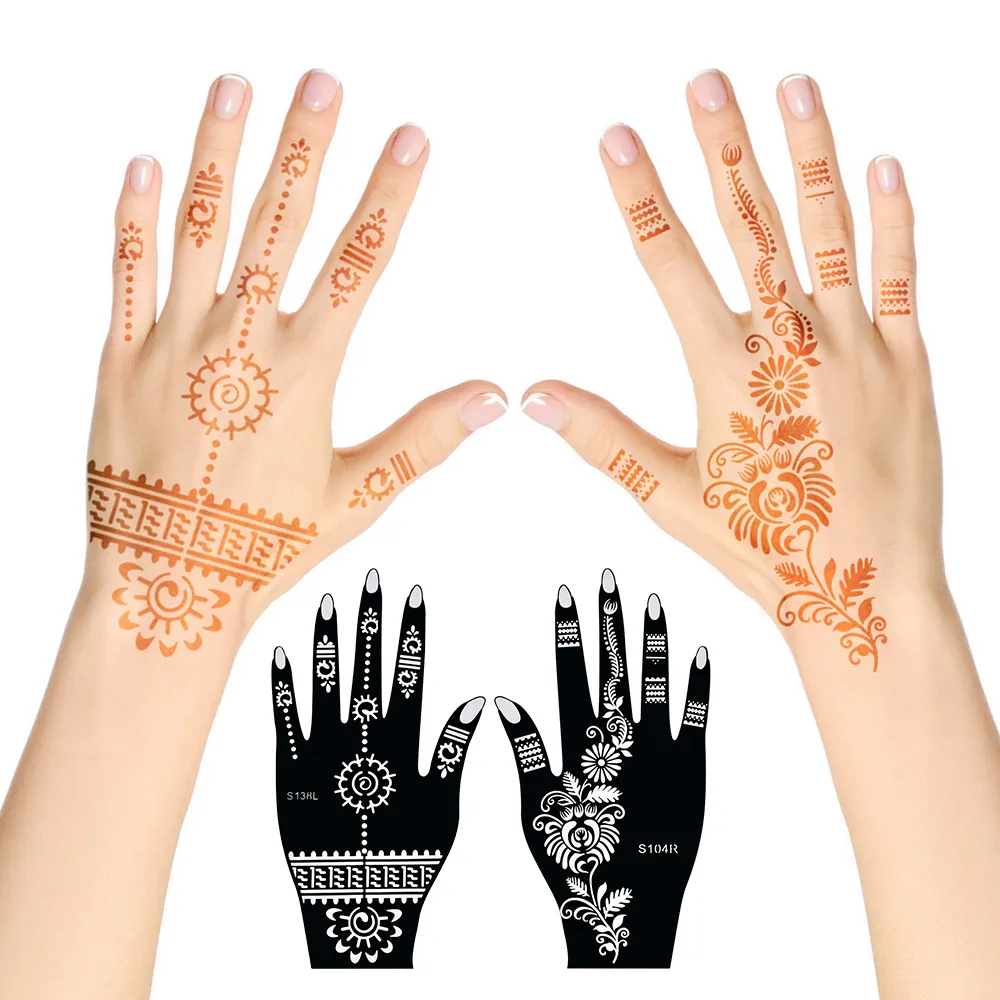 Henna Tattoo Stencils kit,Reusable Henna Stencils for Hand  Forearm Glitter Airbrush DIY Tattooing Template, Indian Temporary Tattoo  Stickers for Women Girls : Beauty & Personal Care