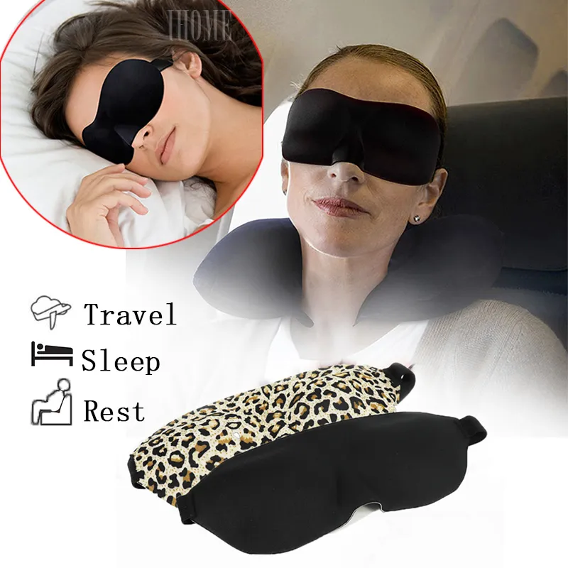 3D Sleep Mask Natural Sleeping Eye Travel Eyeshade Cover Shade Eye Patch Eyepatch Rebound Sponge Protection Blindfold Earplugs