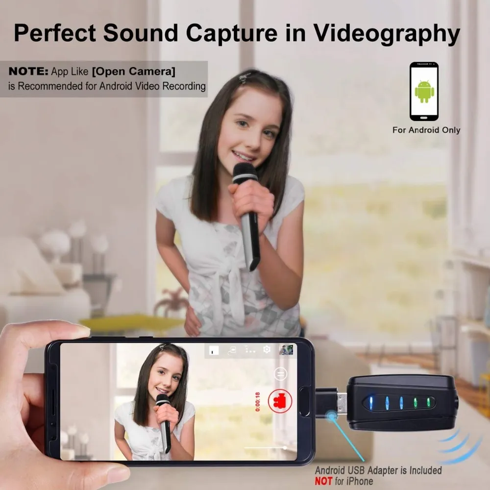 Freeshipping USB Wireless Mikrofon Alvoxcon UHF Uniderectional Mic dla Smartphone PC Komputer Laptop Pa Podcasting Vlogging YouTube