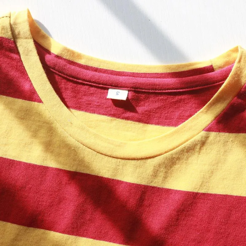 Red and yellow sales striped t shirt