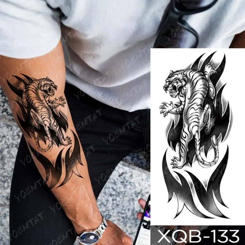 Em promoção! Impermeável Da Etiqueta Temporária Tatuagem Linha De Cavalo  Flor Tatuagens De Leão Crânio índios Xamã Arte No Corpo, Braço Falsa Tatoo  Mulheres Homens