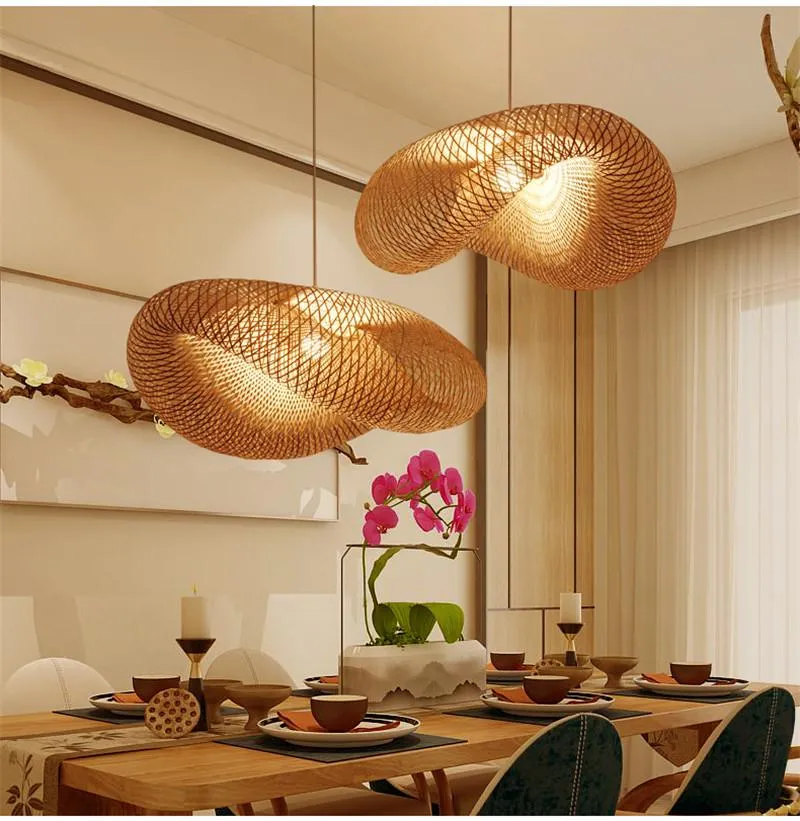 Retro Kroonluchters Natuurlijke Bamboe Licht En Rotan Plafondlamp Vintage E27 Handgeweven Plafondverlichting Voor Eetkamer Woonkamer Bar Cafe Hanger K Retro Kroonluchters Natuurlijke Bamboe Licht En Rotan Plafondlamp Vintage E27 Handgeweven Plafondverlichting Voor Eetkamer Woonkamer Bar Cafe Hanger K