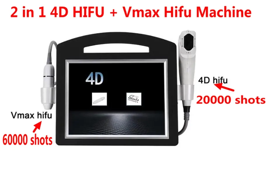 2in 1 4D HIFU Machine 12 lines +Vmax High Intensity Focused Ultrasound Face Lifting Skin Tightening Body Slimming