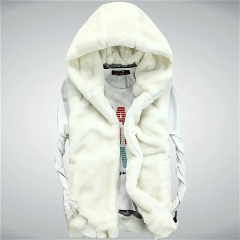 Premium Furry Hooded Vest for Men Stylish Sleeveless Jacket