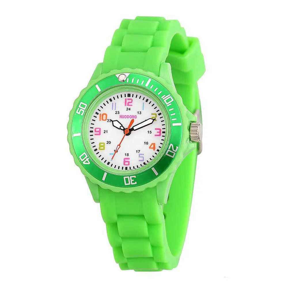 Fashion Colorful Kids Boys Girls Children Jelly Candy Silicone Rubber Watches Popular Wholesale Students Gift Quartz Party Watches