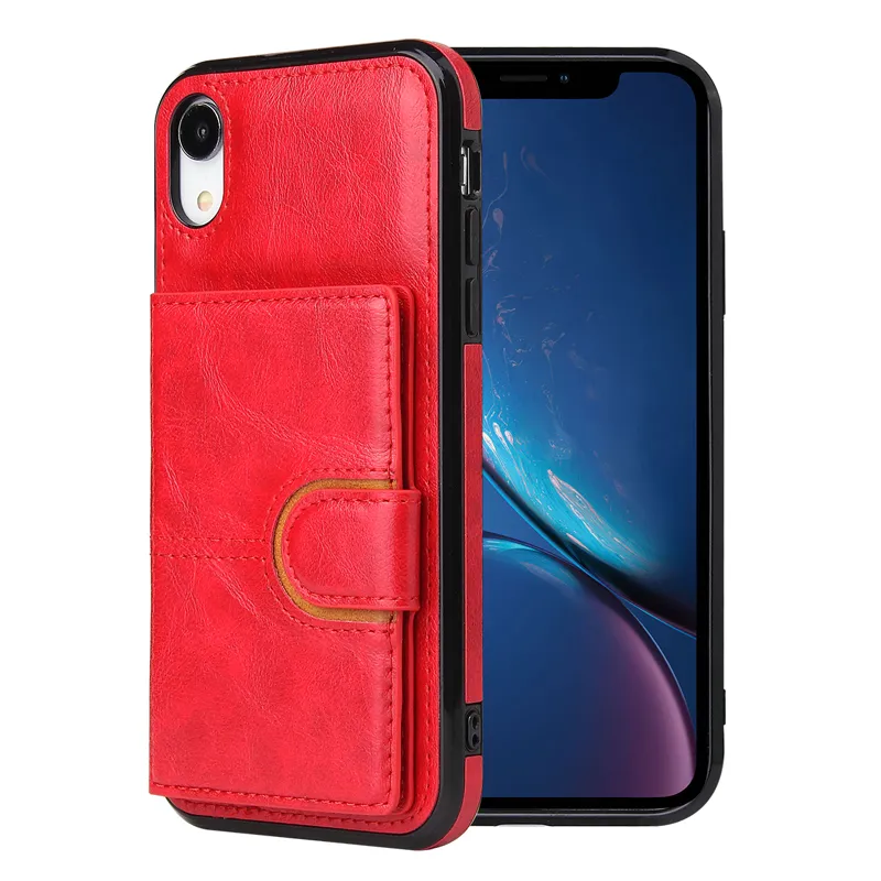 Étuis de téléphone de poche de carte en cuir pour Iphone 11 12 Mini 13 pro max Ix Xr XsMax 6s 7 8 Plus Coque Housse de protection de luxe