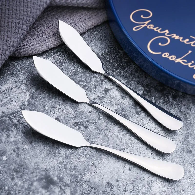 100pcs Stainless Steel Utensil Cutlery Butter Knife Cream Knife Cheese Dessert Jam Spreader Western Breakfast Tool Cream Cutter#31013