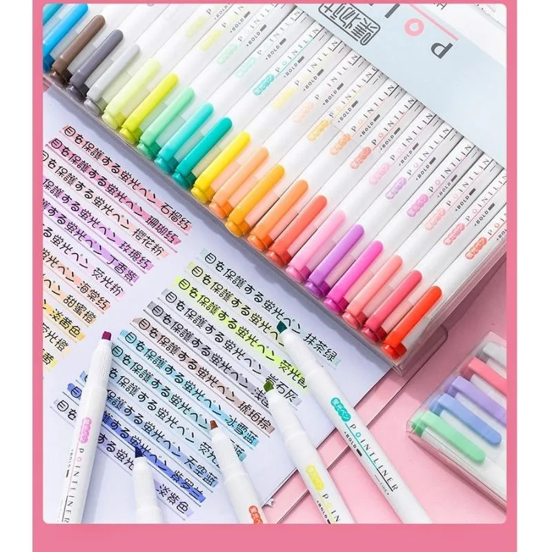 JIANWU 1 Pc Zebra Mildliner Double-ended Highlighters Soft Student Writing  Drawing Marker Pens Kawaii Stationery