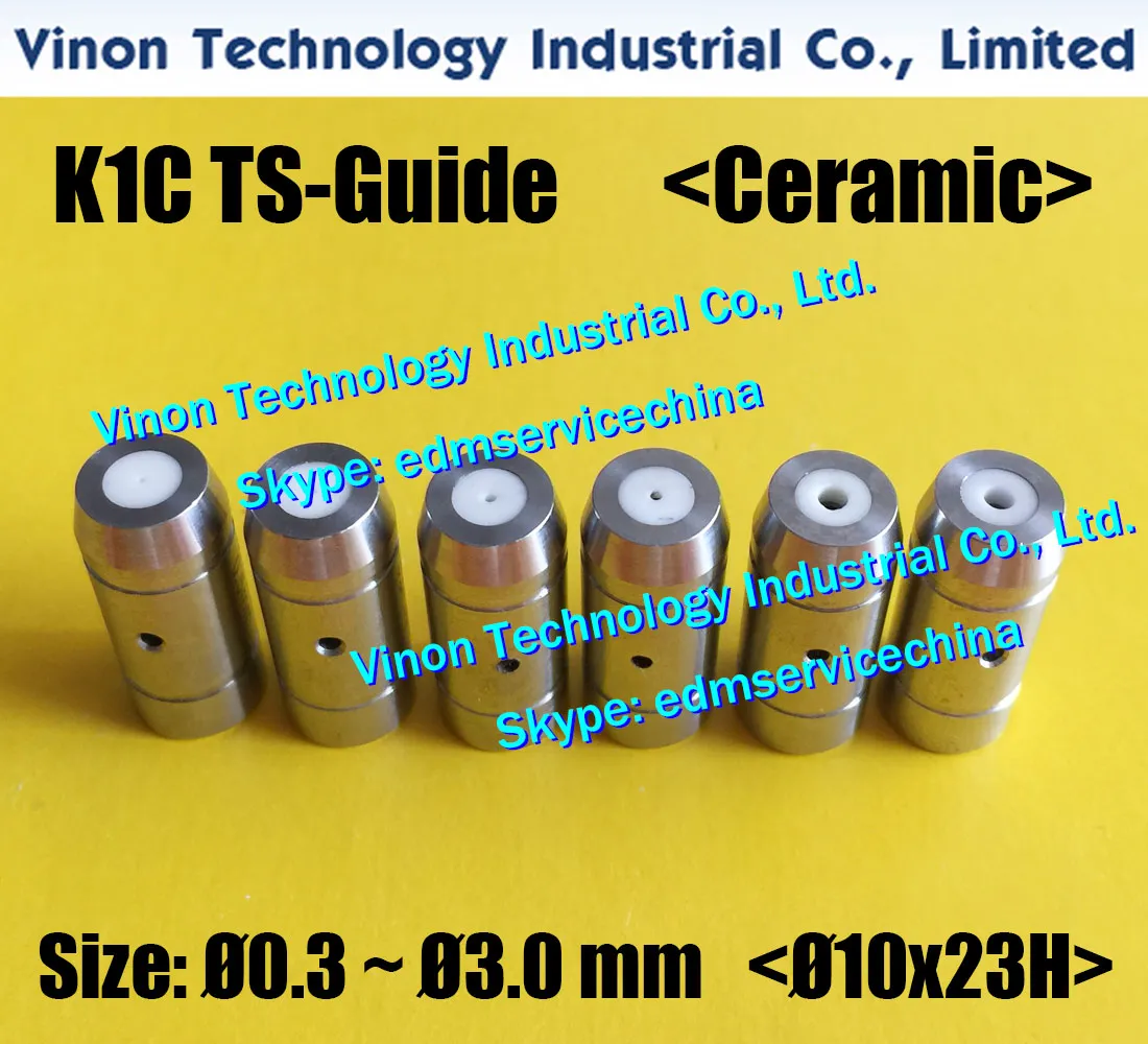Guide K1C TS d = 0,3-3,0 mm (Nouveau type D10x23H) Boîtier en acier inoxydable + Insert en céramique Guide de perçage edm pour K1C, SH2 Petit trou EDM So dick TS-guide
