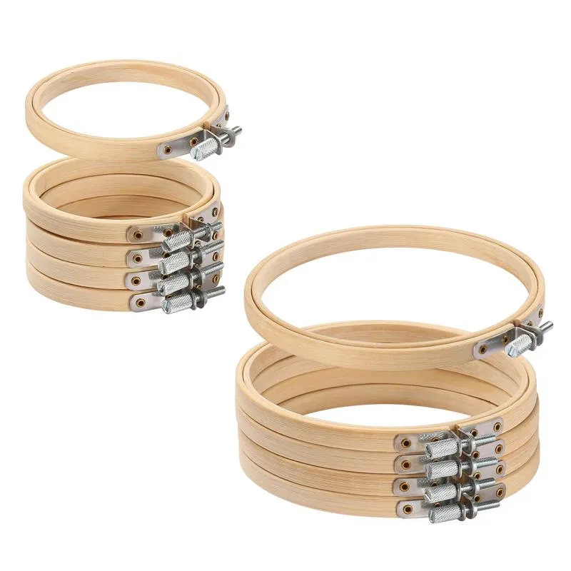 10pcs/set 8-30cm Wooden Embroidery Hoops Frame Set Bamboo Embroidery Hoop Rings for DIY Cross Stitch Needle Craft Tool