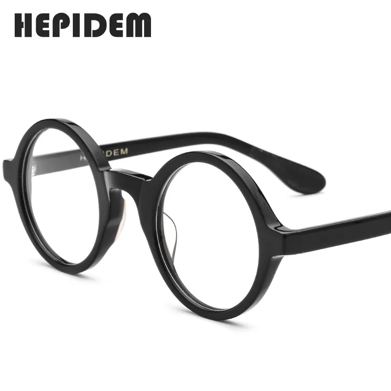 Acetate Optical Glasses Frame Men Full Retro Vintage Round Circle Prescription Eyeglasses Nerd Women Spectacles Myopia Eyewear T200812