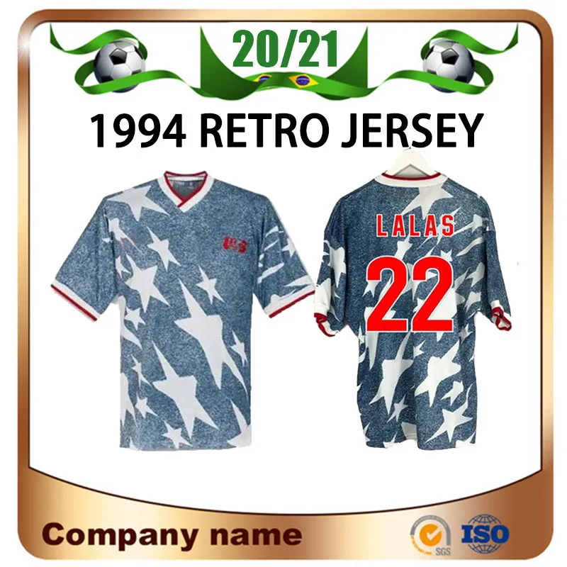 1994 Copa do Mundo Away Jersey 1994 Lalas Stewart Wagerle Soccer Shirt América Nacional Equipe Balboa Futebol Uniforme