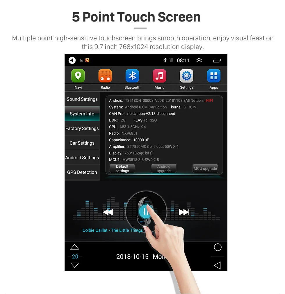 9.7 inch Android 9.1 Multimedia Autoradio GPS Navigation System for 2006-2012  Corolla Touch Screen 4G WiFi 1080P