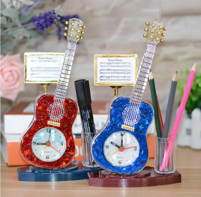 Personalized guitar pen holder alarm clock daily household department store birthday gifts
