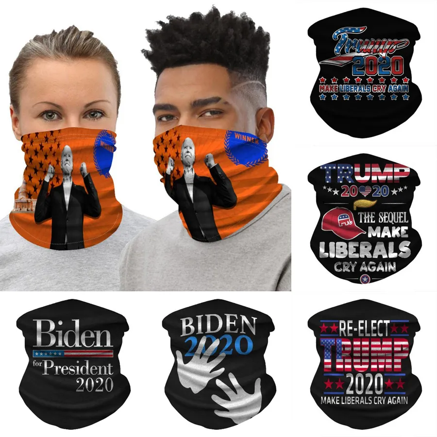 Biden Trump Magia Bandana Cachecol 23 estilos EUA Eleição Multi Função Anti Dust Proteção Máscara Lençol Lavável Máscaras de Ciclismo OOA8292