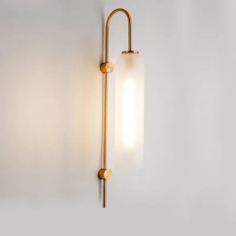 Sala de fundo da parede da lâmpada Nordic moderno parede dourada luzes moderno simples lâmpada de cabeceira quarto personalidade criativa