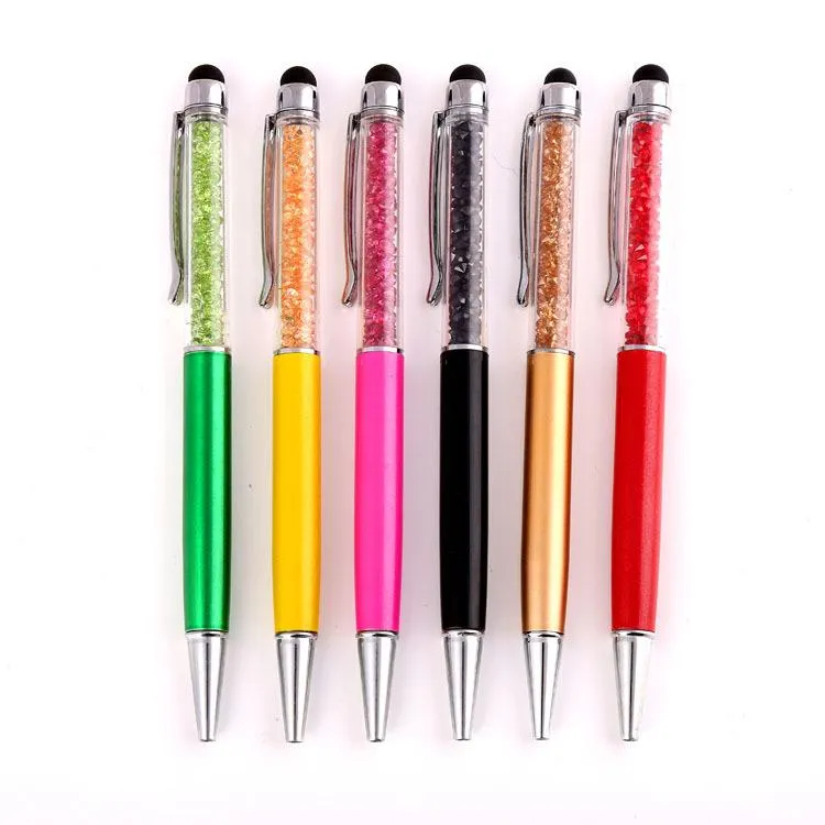 Creative Crystal Ballpoint Pens Multi Cores Capacitivas Touch Ball Caneta Portátil Removível Escrita Suprimentos Nova Chegada