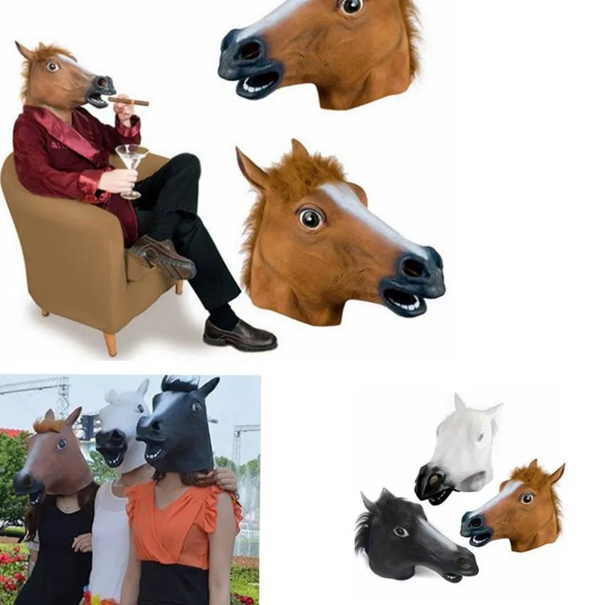 Cosplay Halloween tête de cheval masque animal fête déguisement accessoire jouets roman visage complet masque WCW978